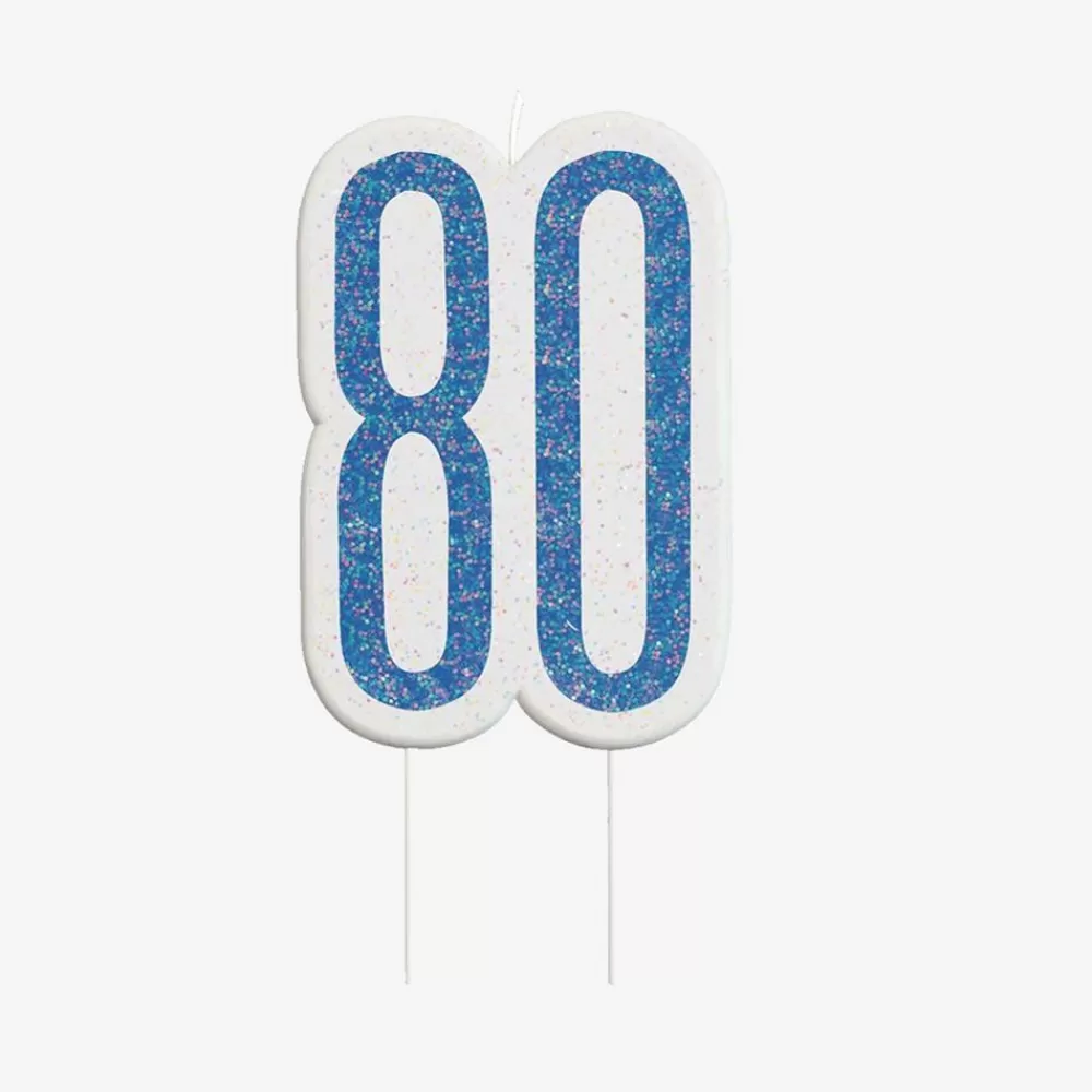 Best Sale Birthday Candle: 1 Blue 80Th Birthday Candle Birthday Candles