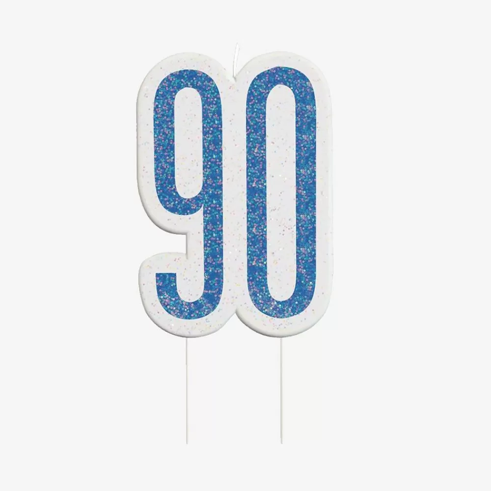 Hot Birthday Candle: 1 Blue 90Th Birthday Candle Birthday Candles