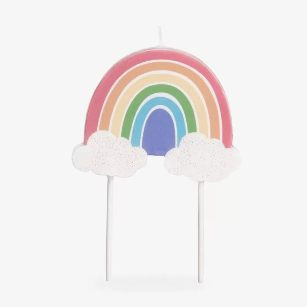 Store Birthday Candle: 1 Pastel Rainbow Candle Birthday Candles