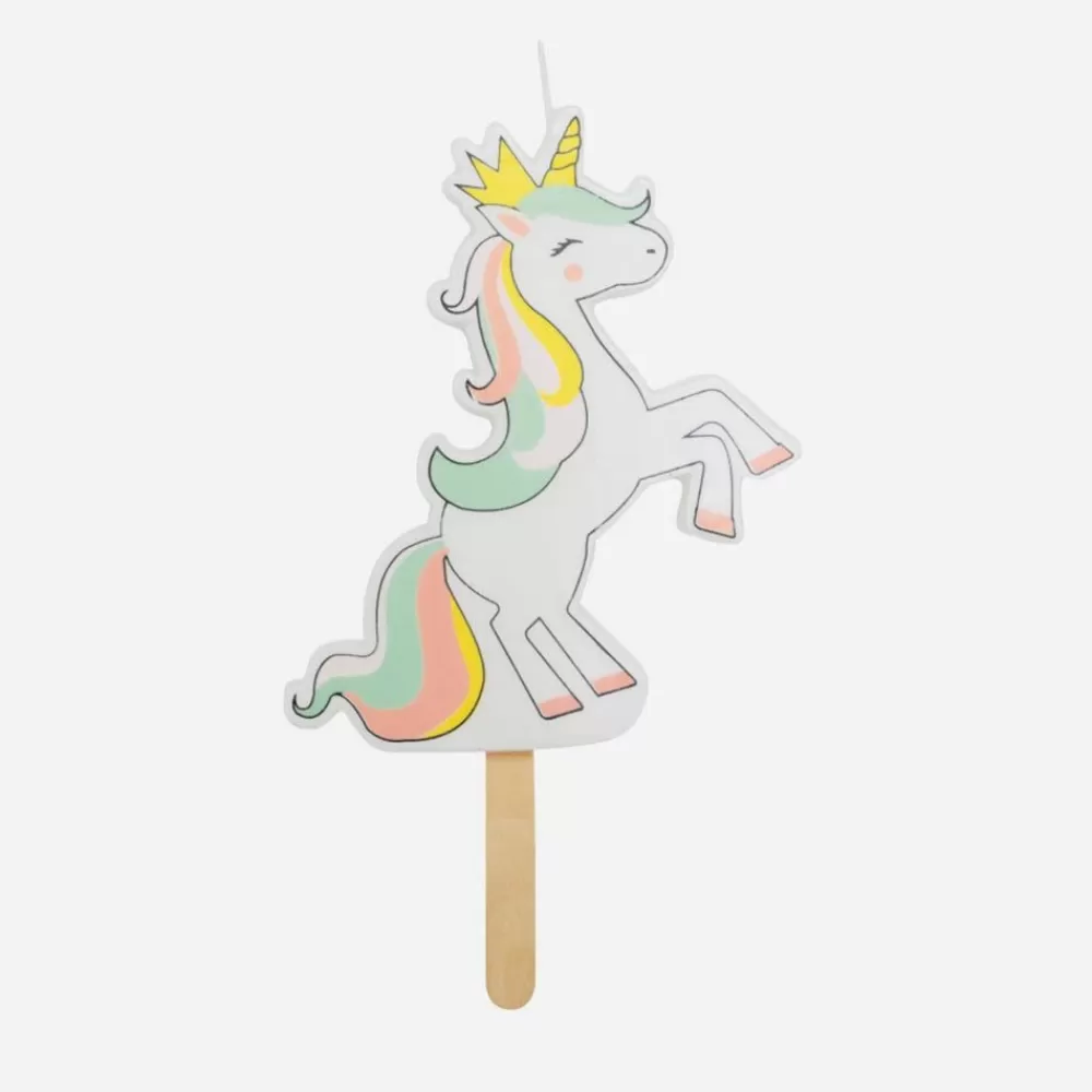 Online Birthday Candle: 1 Pastel Unicorn Candle Birthday Candles