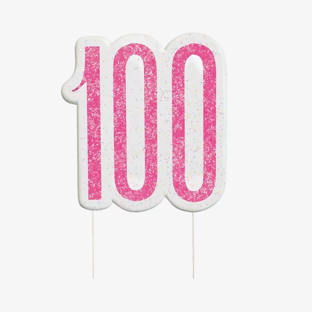 Discount Birthday Candle: 1 Pink 100Th Birthday Candle Birthday Candles