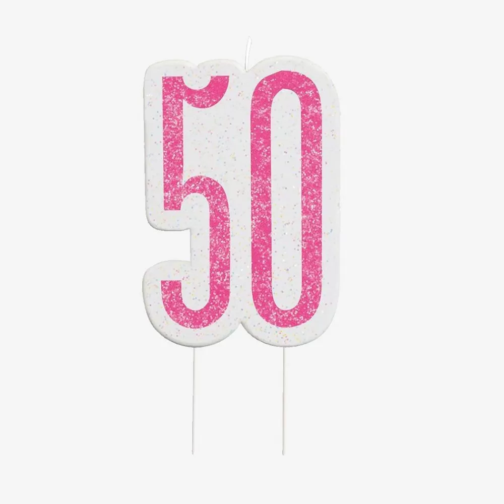 Best Birthday Candle: 1 Pink 50Th Birthday Candle Birthday Candles