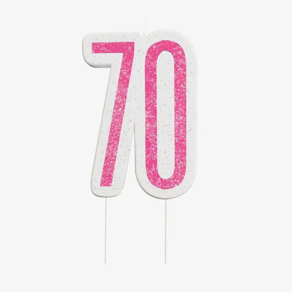 Best Sale Birthday Candle: 1 Pink 70Th Birthday Candle Birthday Candles