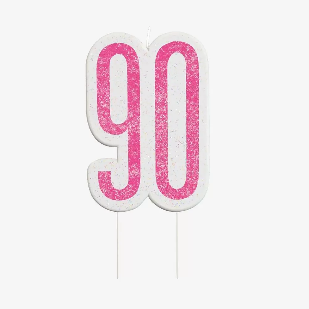 Sale Birthday Candle: 1 Pink 90Th Birthday Candle Birthday Candles