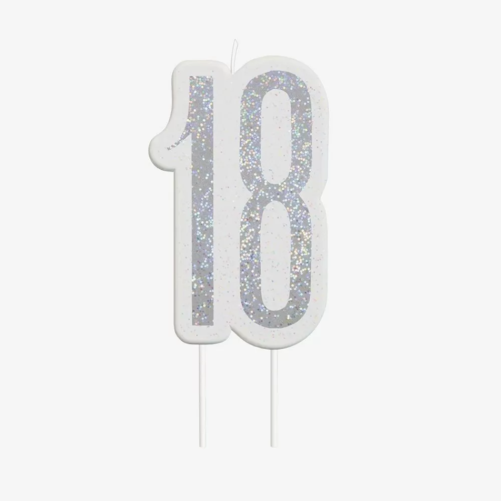 Sale Birthday Candle: 1 Silver 18Th Birthday Candle Birthday Candles