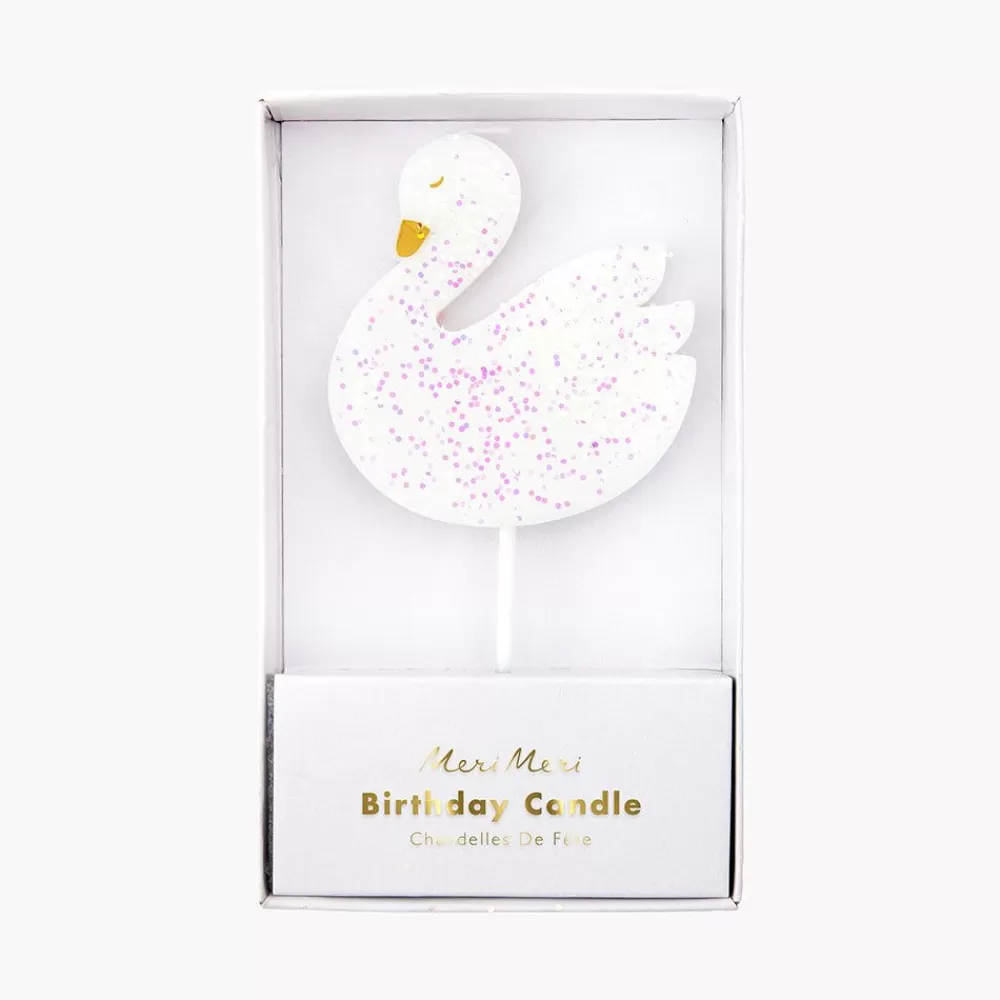 New Birthday Candle: 1 Swan Candle Birthday Candles