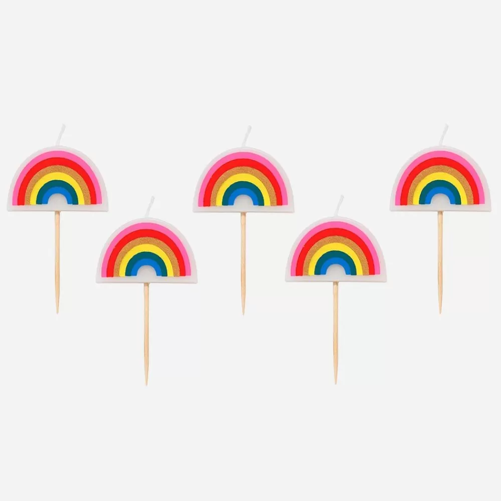 Shop Birthday Candle: 5 Rainbow Candles Birthday Candles