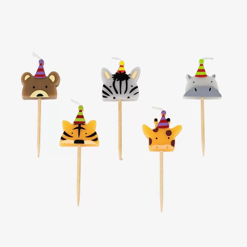 New Birthday Candle: 5 Wild Animal Candles Birthday Candles