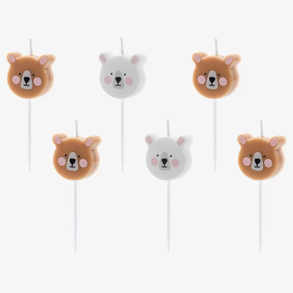 Clearance Birthday Candle: 6 Teddy Bear Candles Birthday Candles