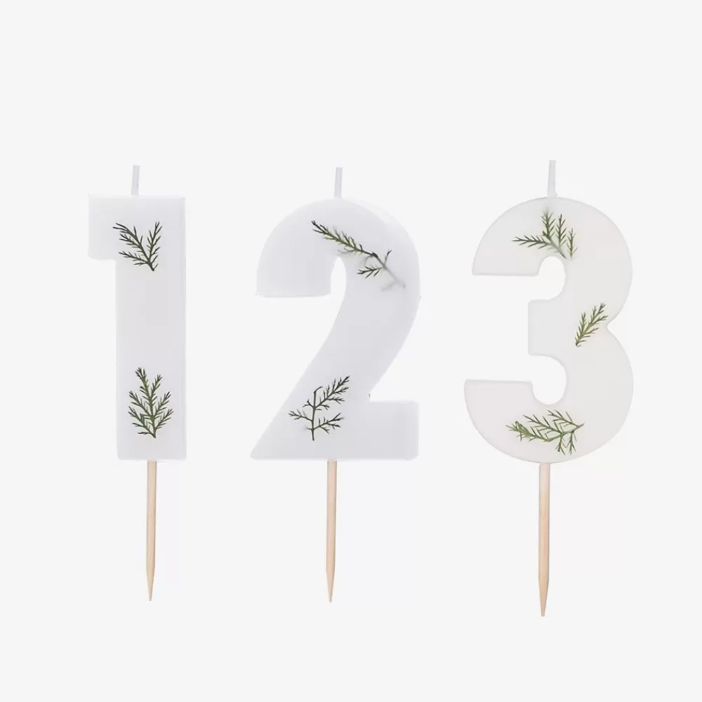 Fashion Birthday Candle: Foliage Number Candle Birthday Candles