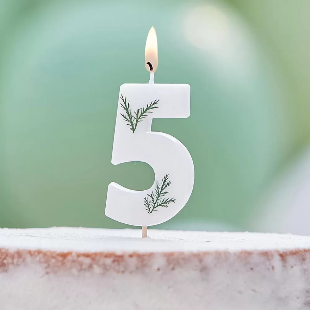 Fashion Birthday Candle: Foliage Number Candle Birthday Candles