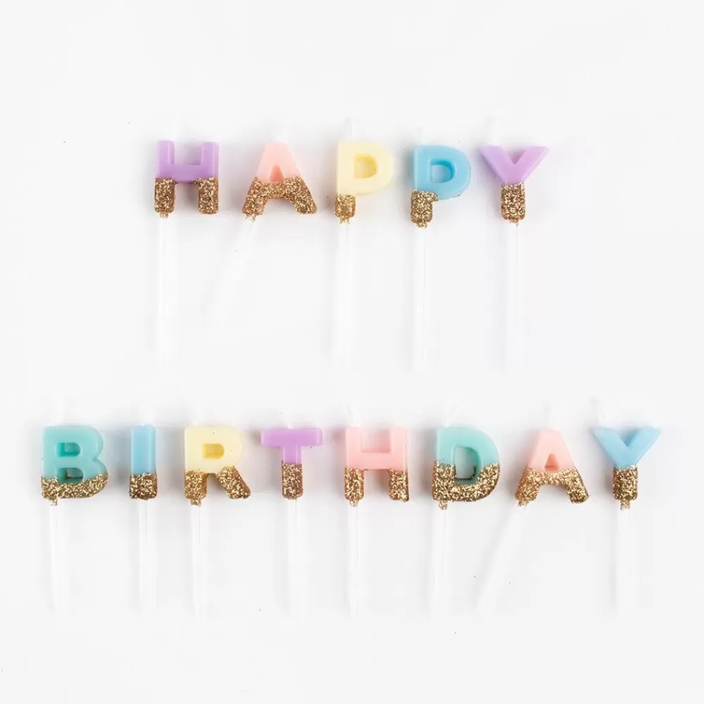 Sale Birthday Candle: Happy Birthday Pastel Candle Birthday Candles