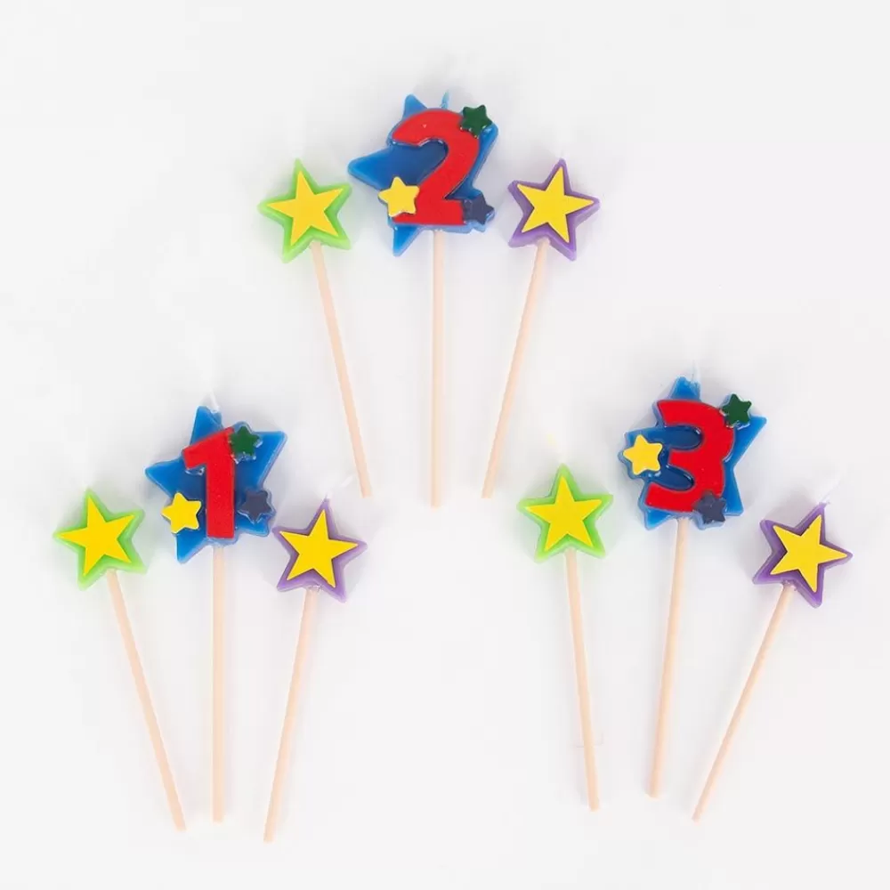 Online Birthday Candle: Number And Stars Candle Birthday Candles