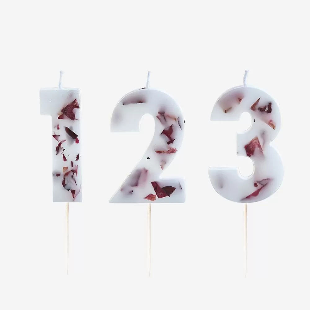 Clearance Birthday Candle: Number Candle With Flower Petals Birthday Candles