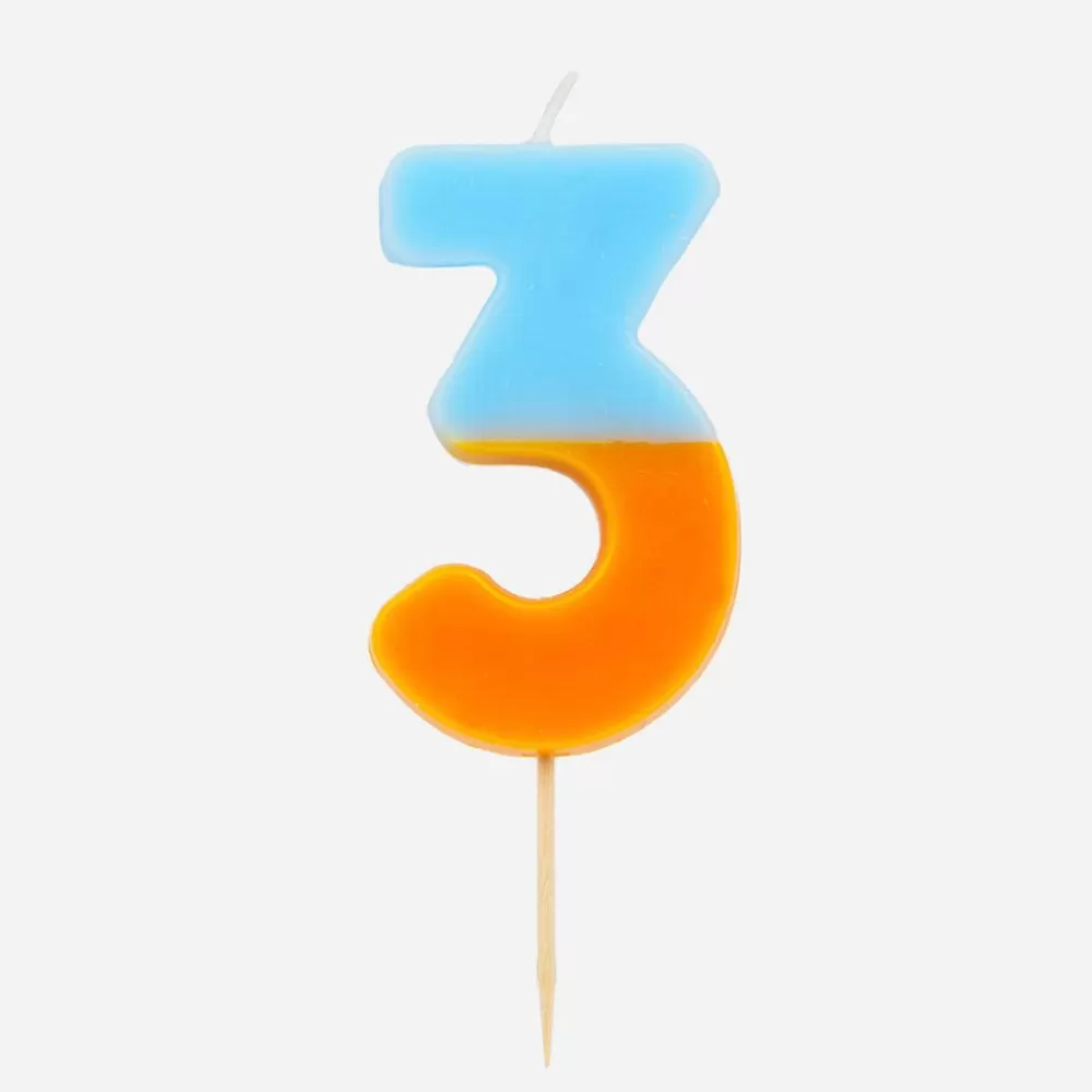 Shop Birthday Candle: Orange And Multicolor Number Candle Birthday Candles
