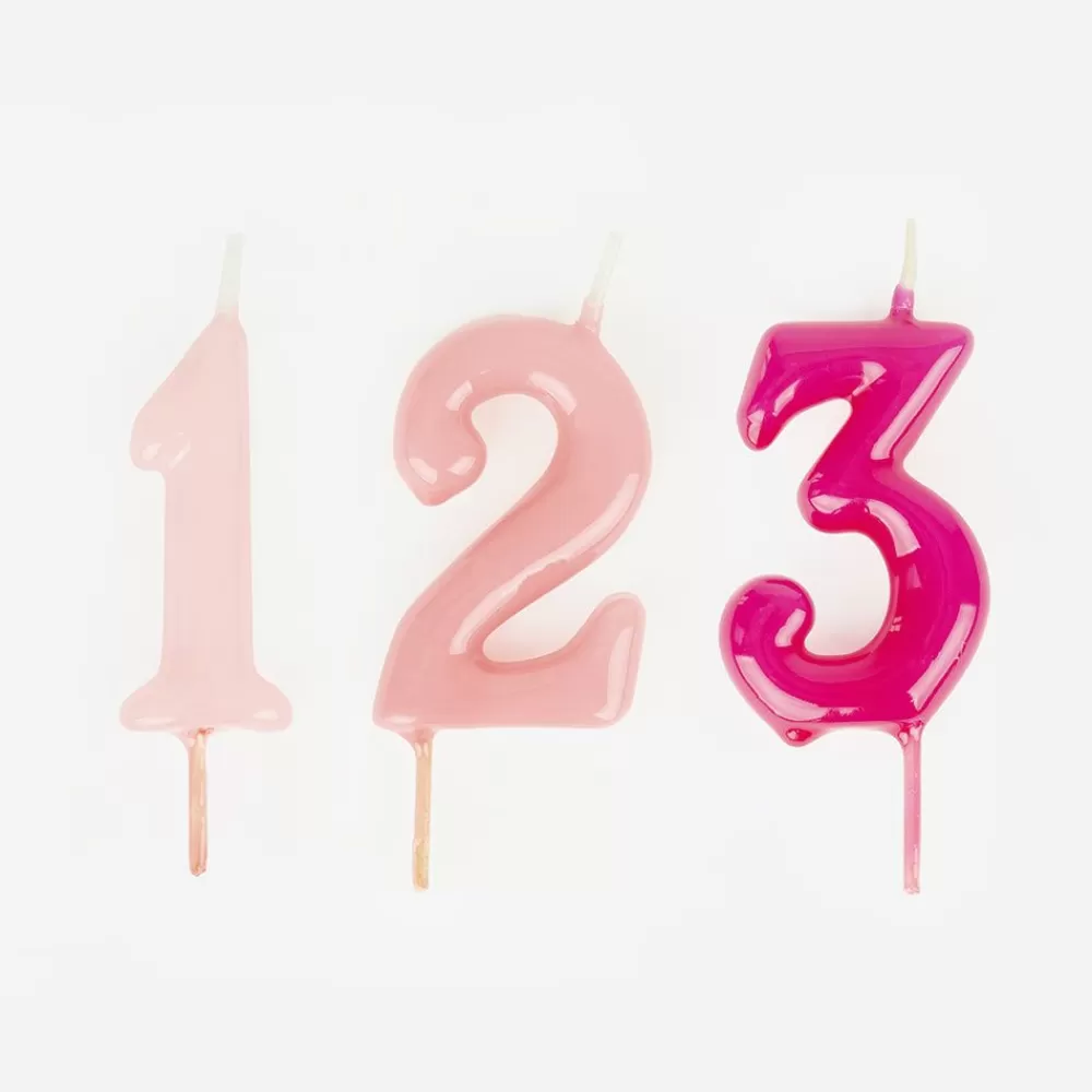 Online Birthday Candle: Pink Number Candle Birthday Candles