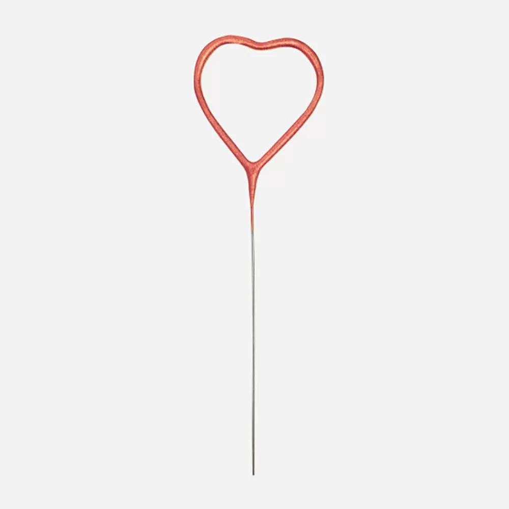 New Birthday Candle: Rose Gold Heart Sparkler Birthday Candles