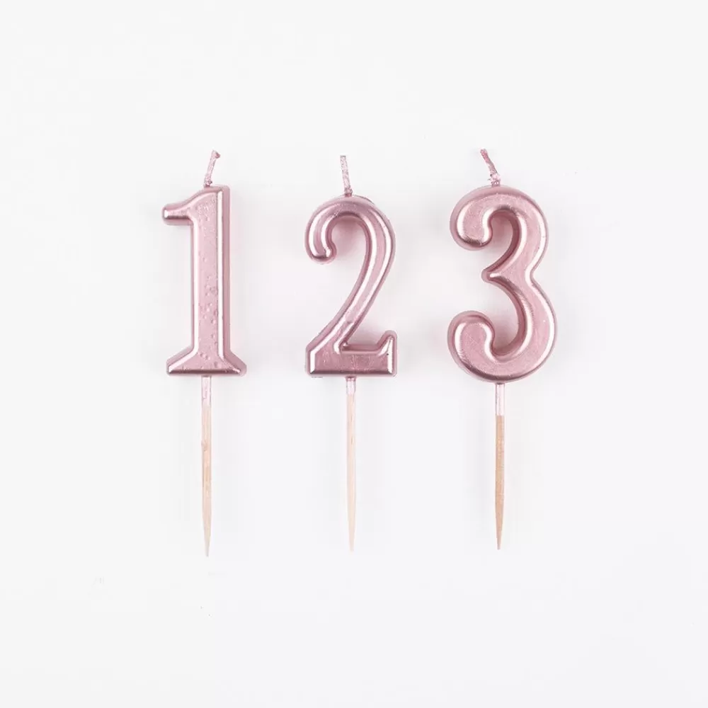 Discount Birthday Candle: Rose Gold Number Candle Birthday Candles