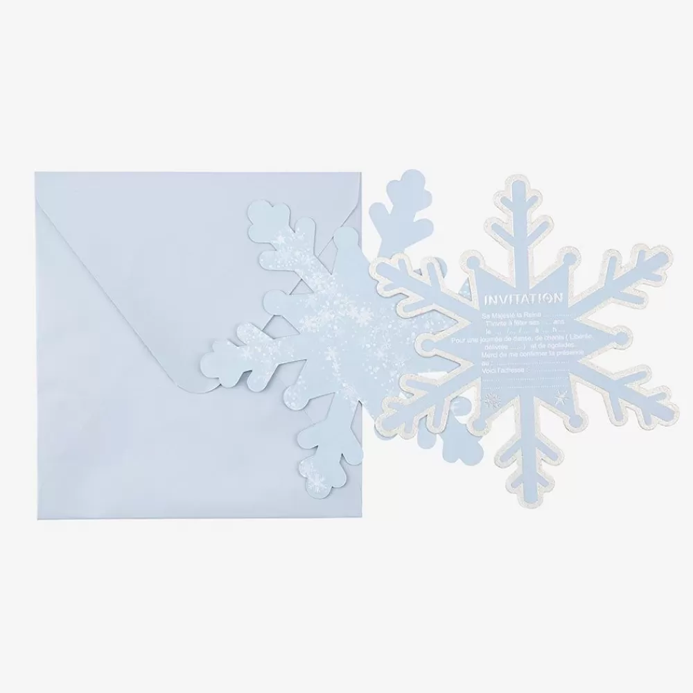 Cheap Birthday Invitation: 8 Blue Snowflake Invitations Invitations