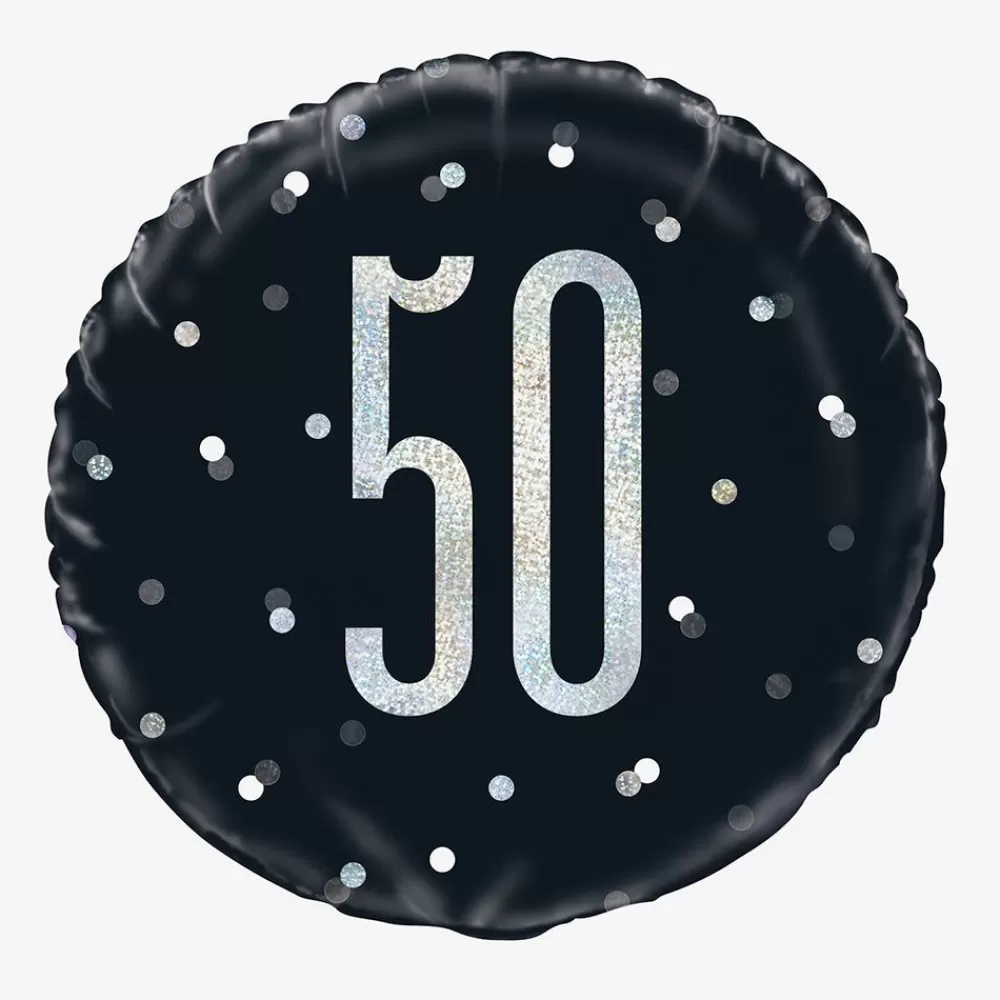 Best Black And Holographic 50Th Anniversary Helium Balloon Shaped Helium Balloons