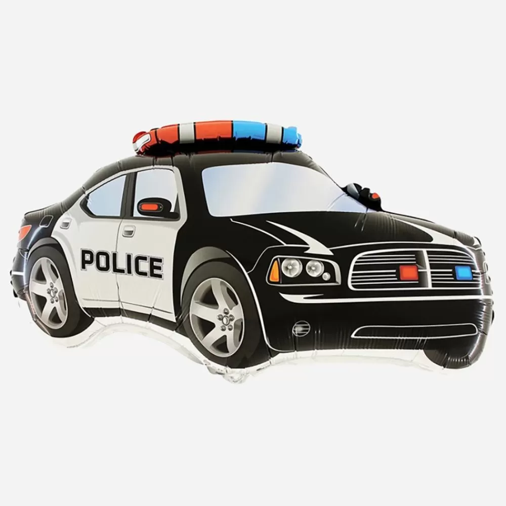 Shop Black Police Car Balloon Shaped Helium Balloons