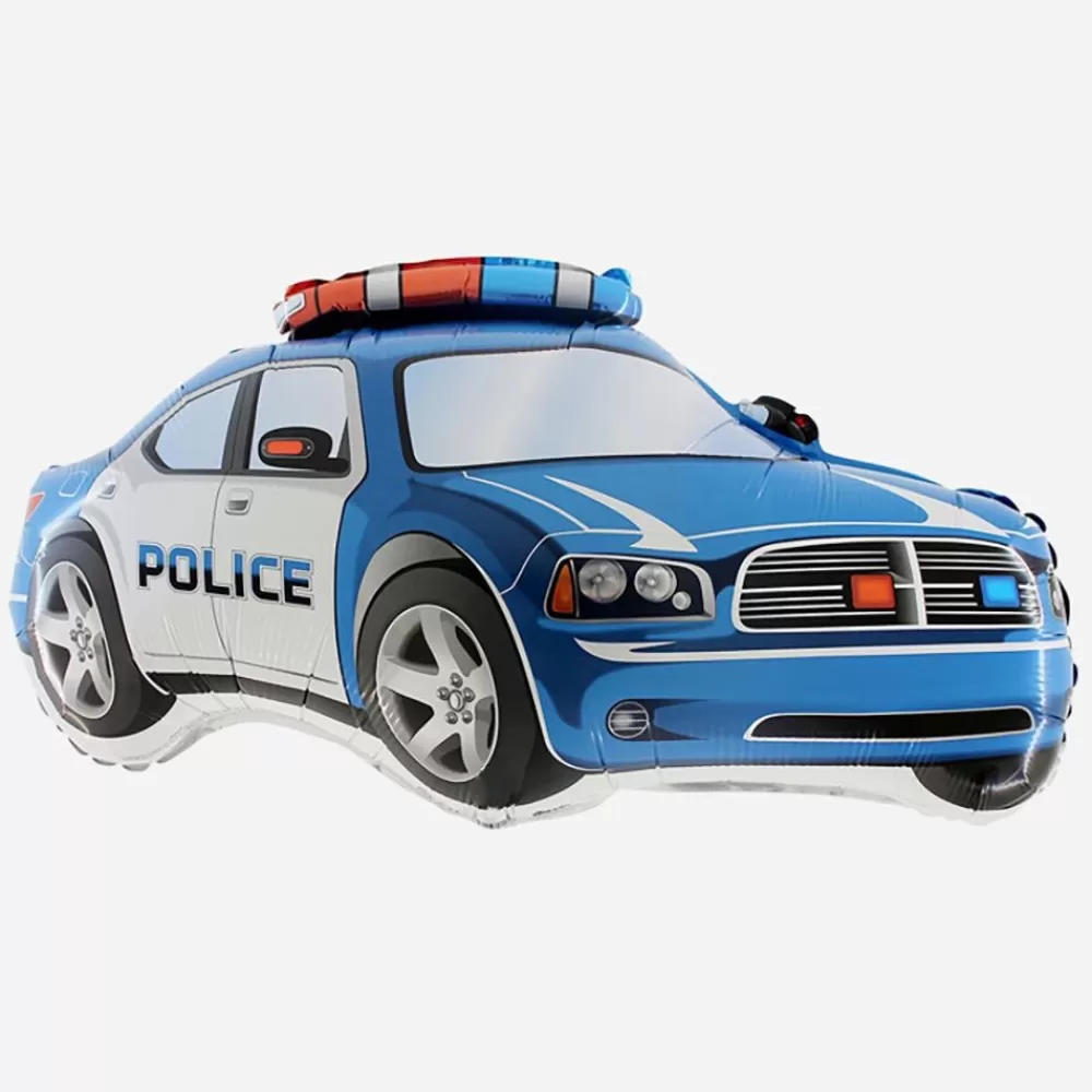 Cheap Blue Police Car Balloon Shaped Helium Balloons