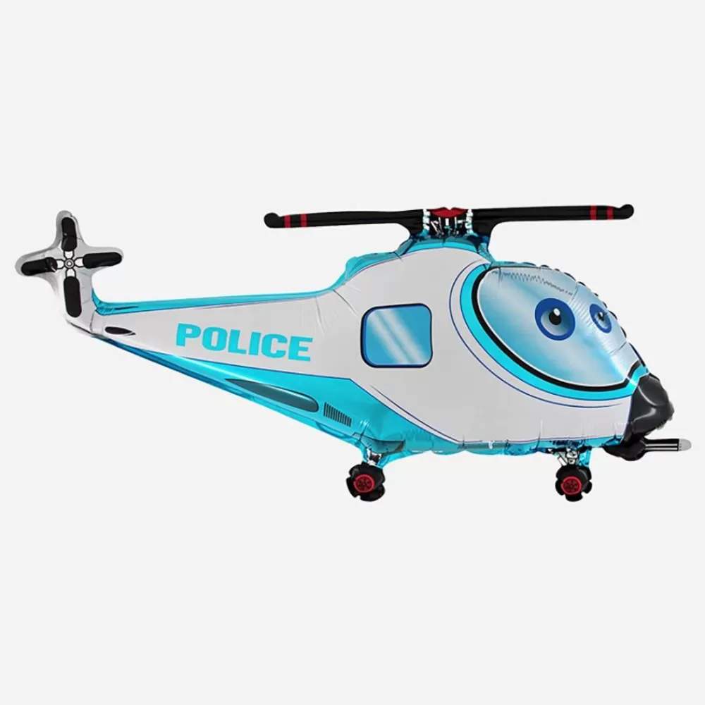 Best Sale Blue Police Helicopter Balloon Shaped Helium Balloons