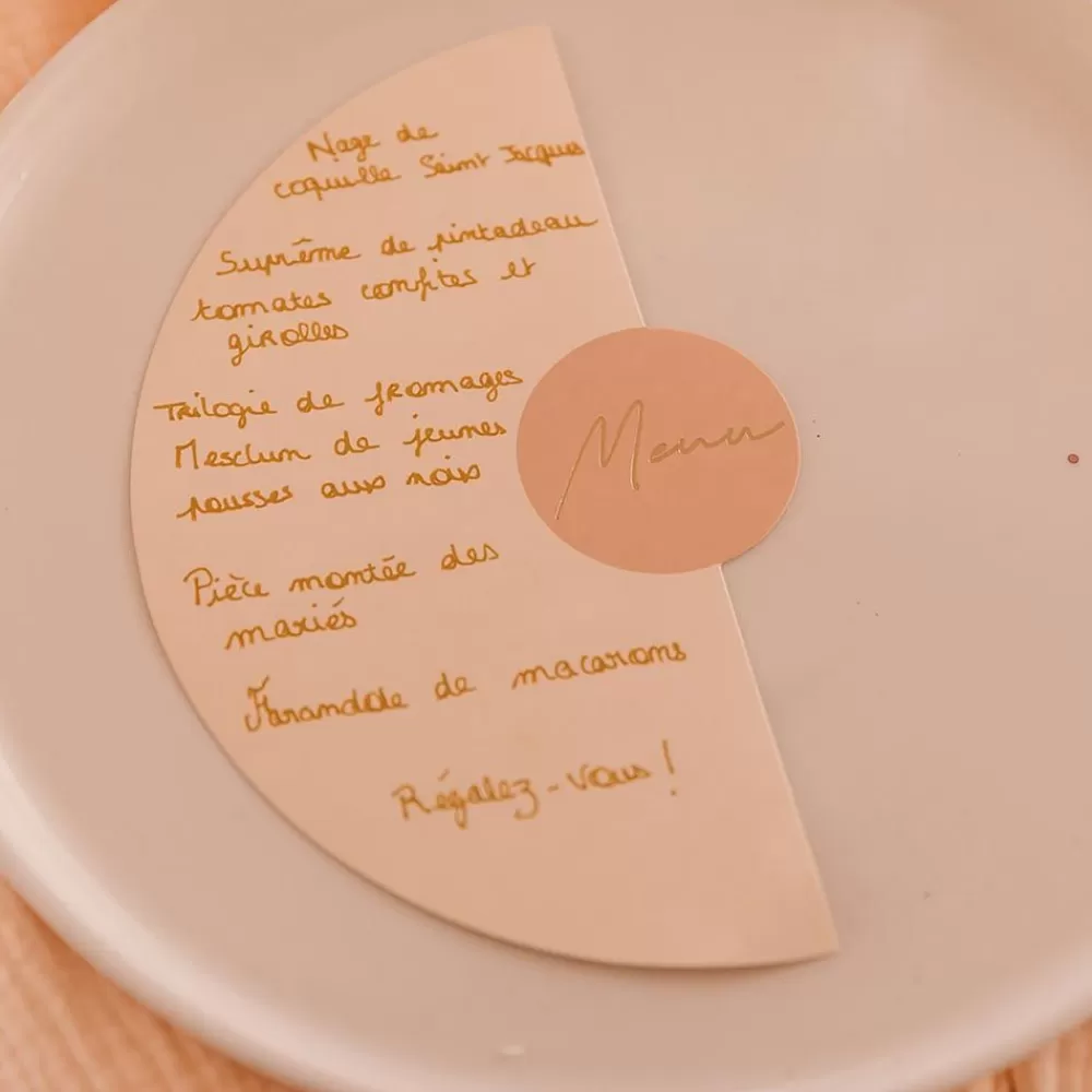 Hot Blush Wedding Menus (10) Place Marks