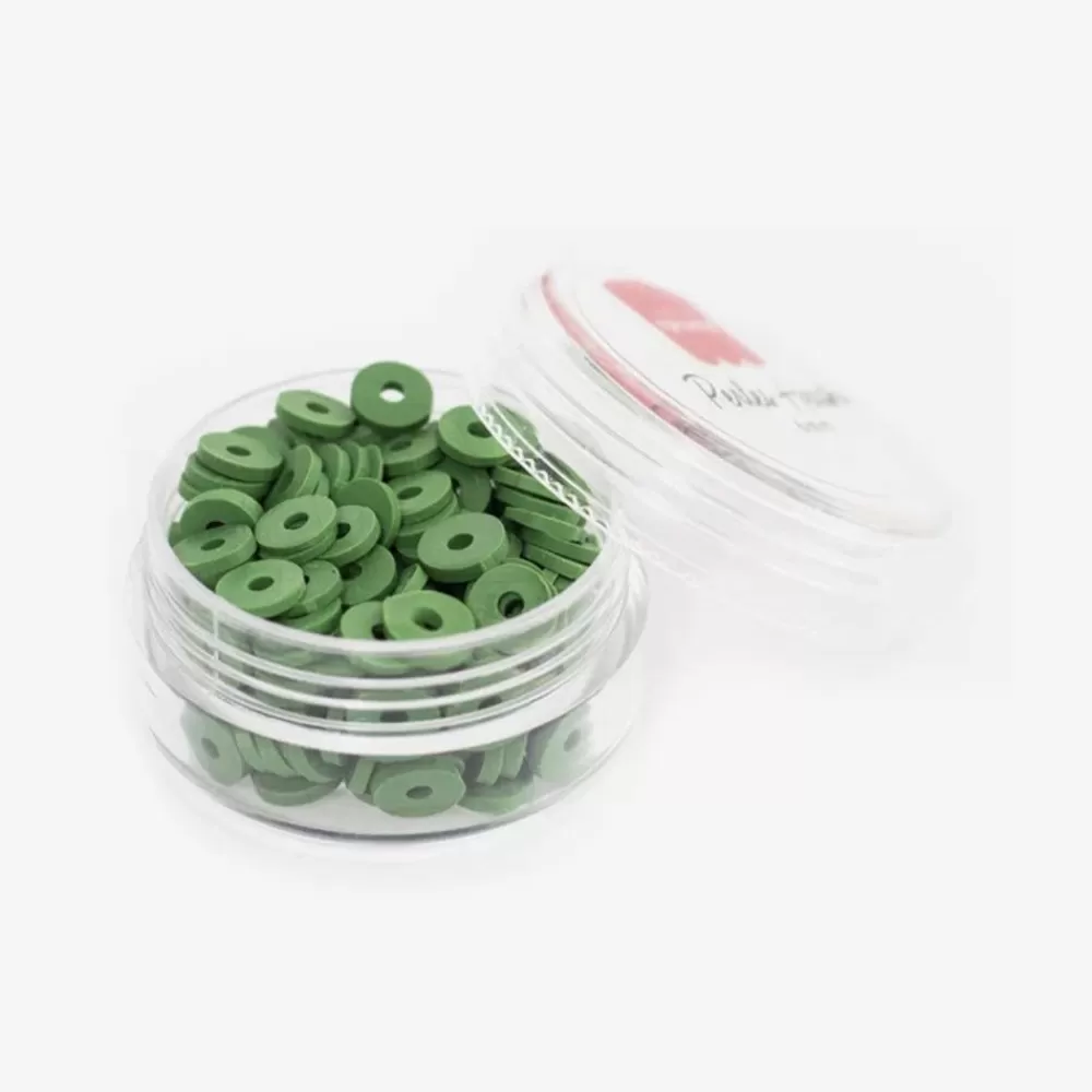 Store Box Of Vegetable Green Heishi Beads Beads