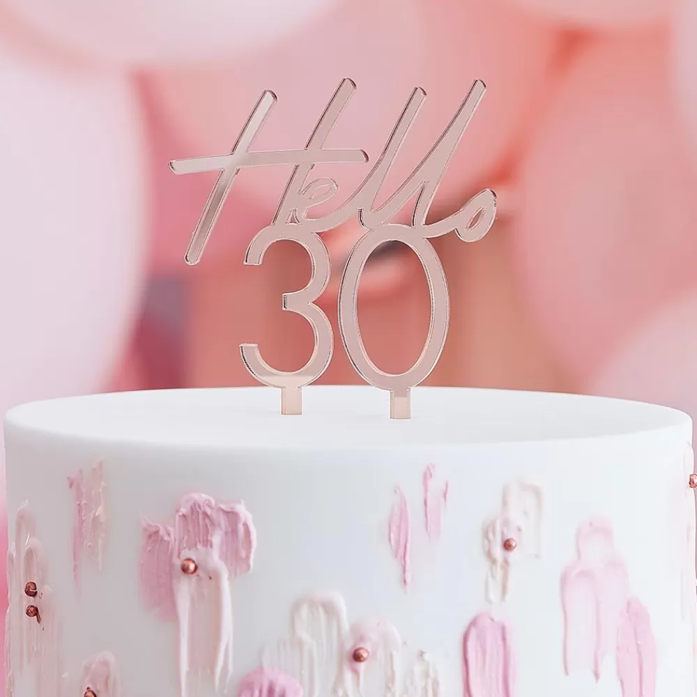 Hot Cake Topper 30 Years Rose Gold Cake Toppers