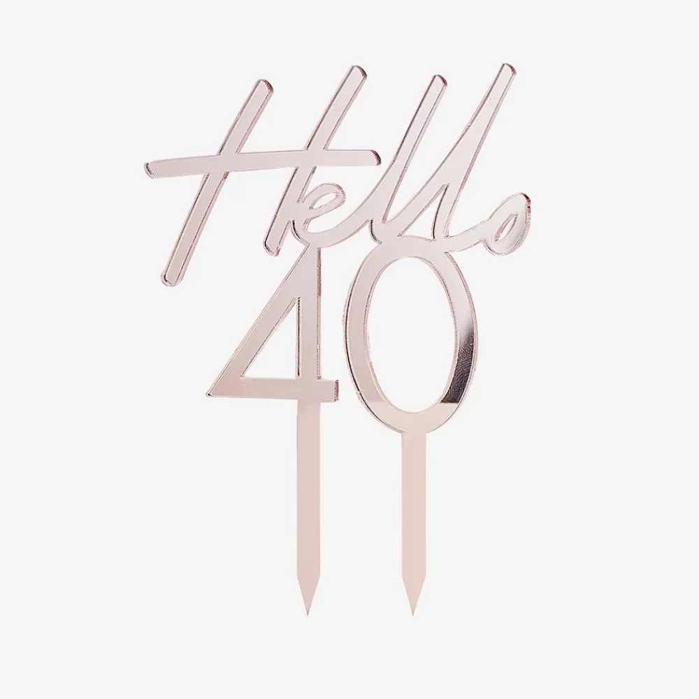 Flash Sale Cake Topper 40 Years Rose Gold Cake Toppers