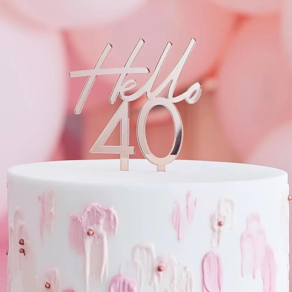 Flash Sale Cake Topper 40 Years Rose Gold Cake Toppers