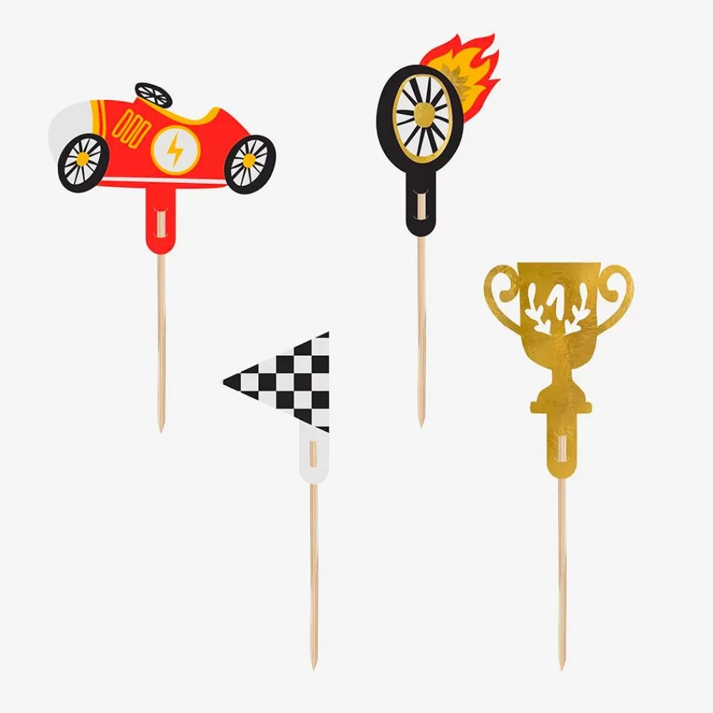 Store Cake Topper: 4 Racing Car Toppers Cake Toppers