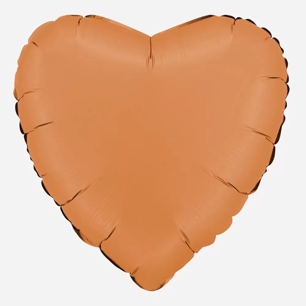 Clearance Caramel Satin Heart Balloon Shaped Helium Balloons