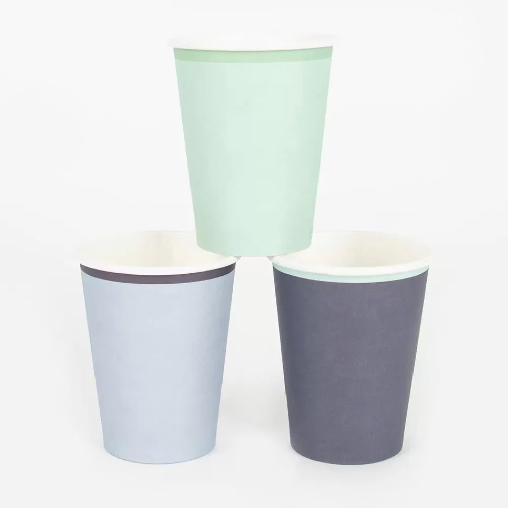 Fashion Cardboard Cup: 8 Blue Gradient Cups Cups