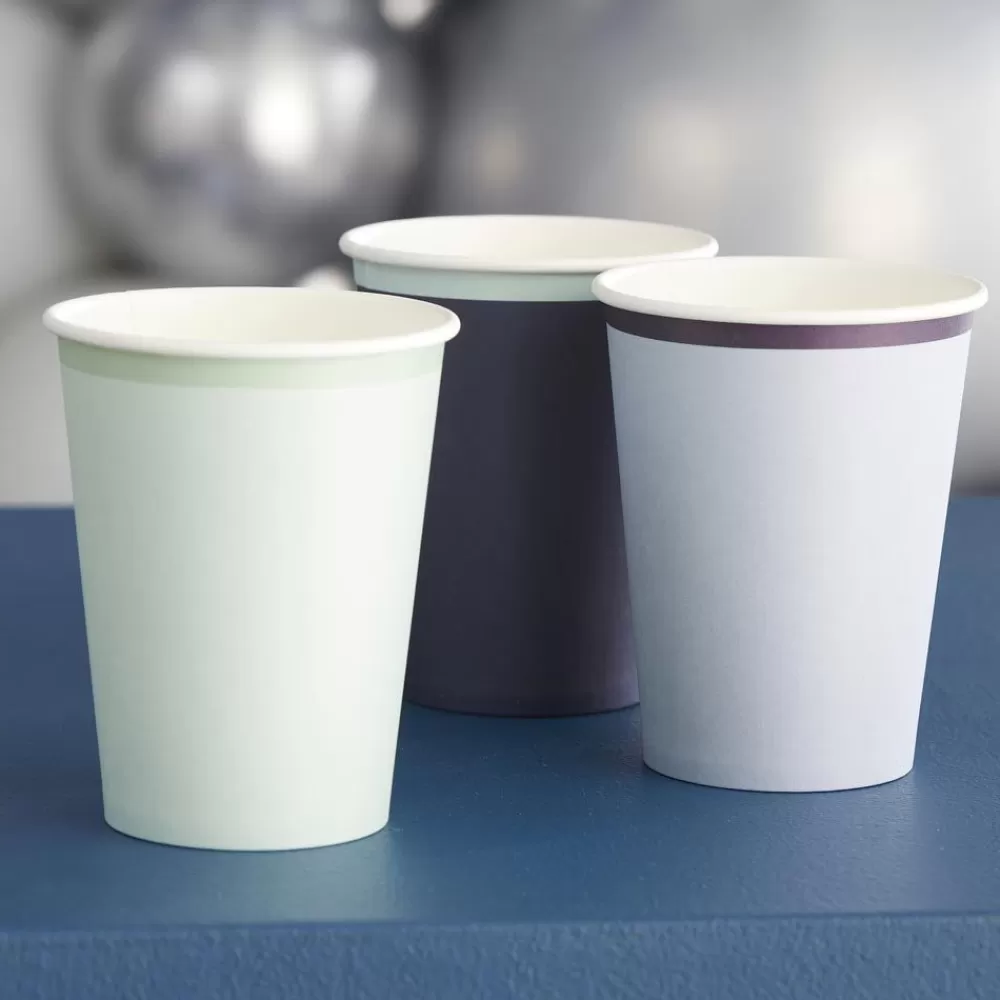 Fashion Cardboard Cup: 8 Blue Gradient Cups Cups