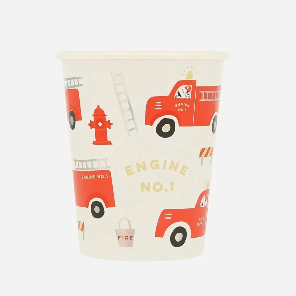 Cheap Cardboard Cup: 8 Fire Truck Cups Cups