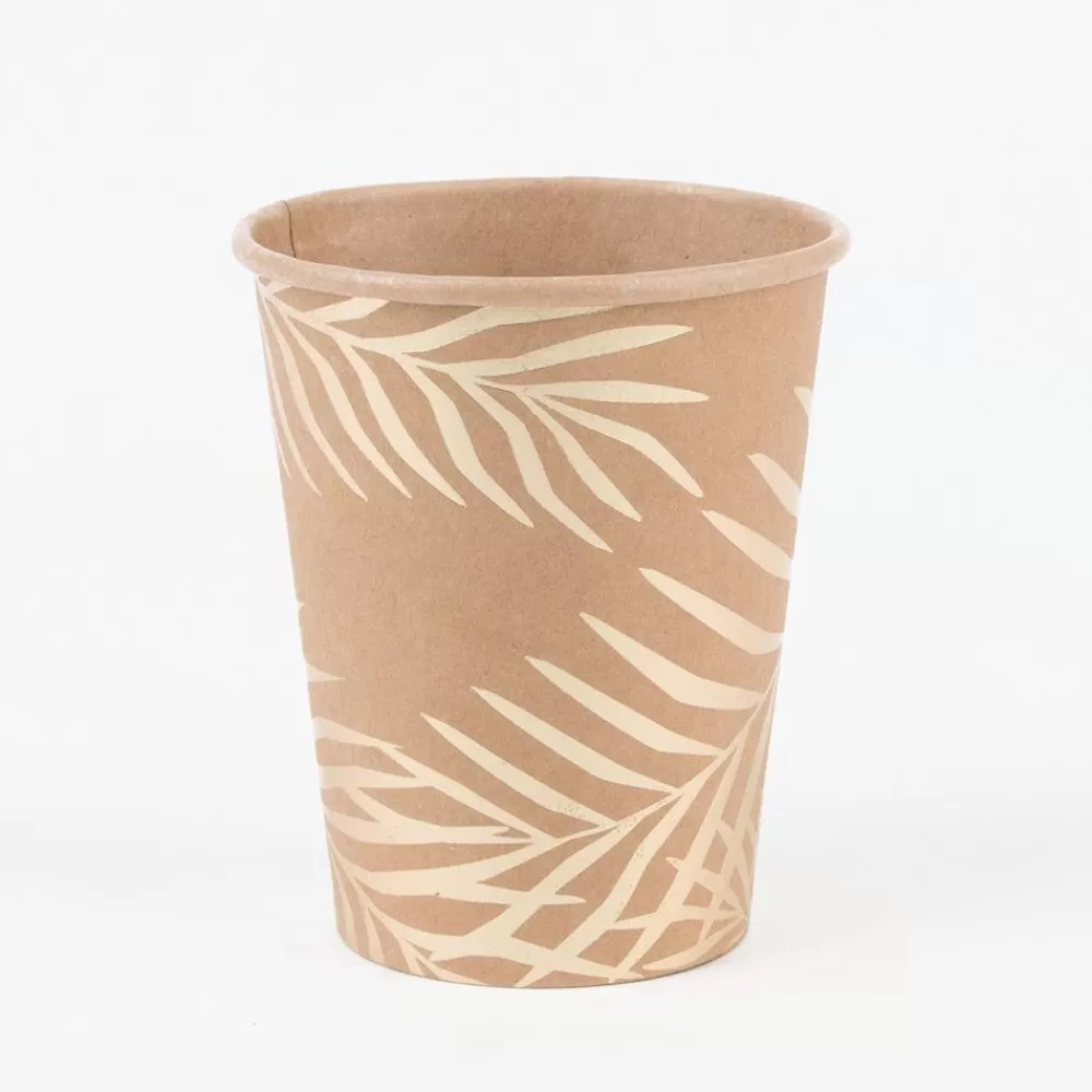 Outlet Cardboard Cup: 8 Golden Palm Tree Cups Cups