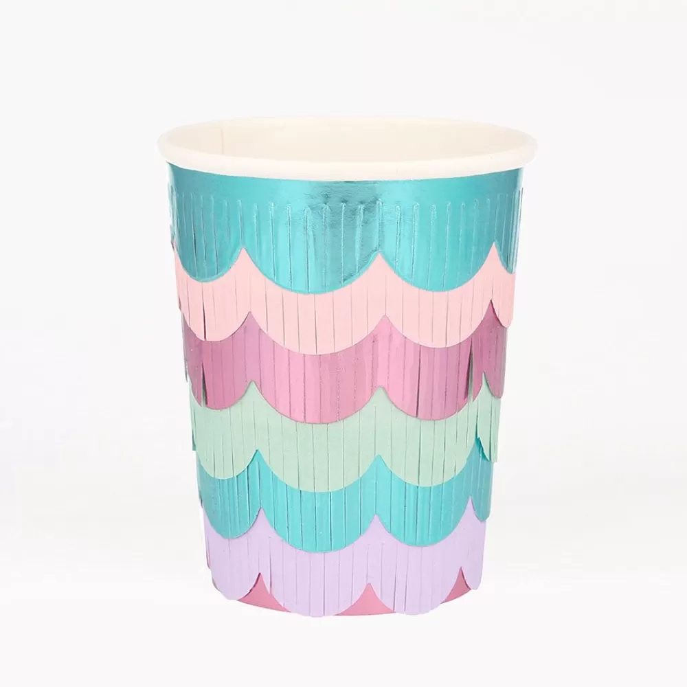 Cheap Cardboard Cup: 8 Iridescent Mermaid Cups Cups