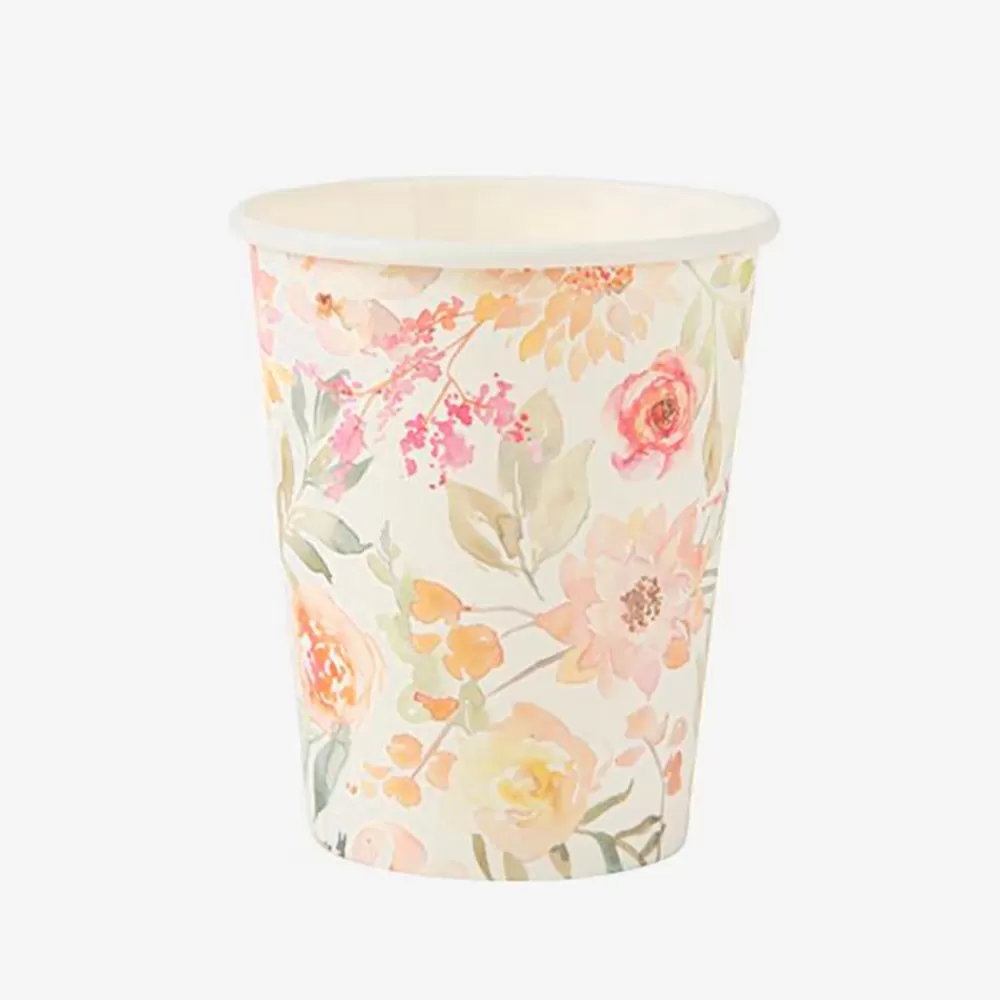 Flash Sale Cardboard Cup: 8 Pastel Flower Cups Cups