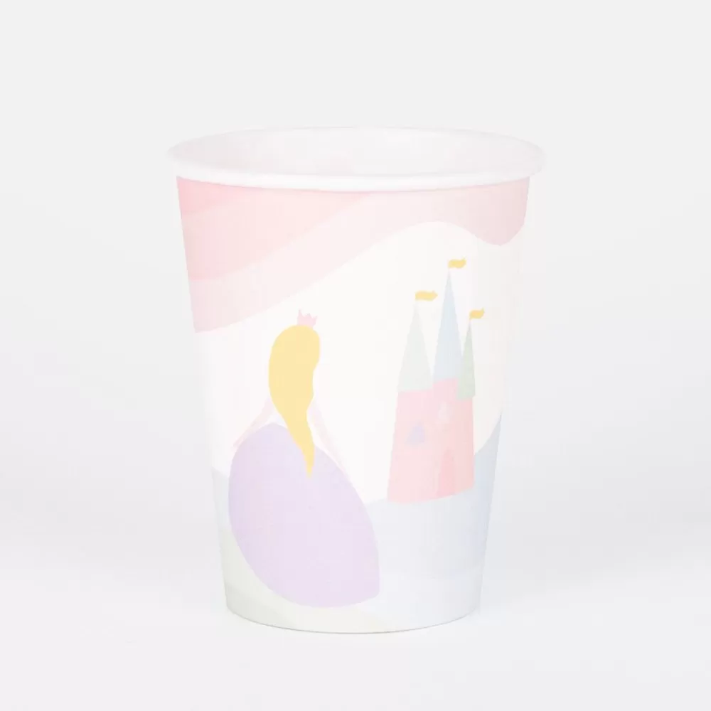 Clearance Cardboard Cup: 8 Pastel Princess Cups Cups