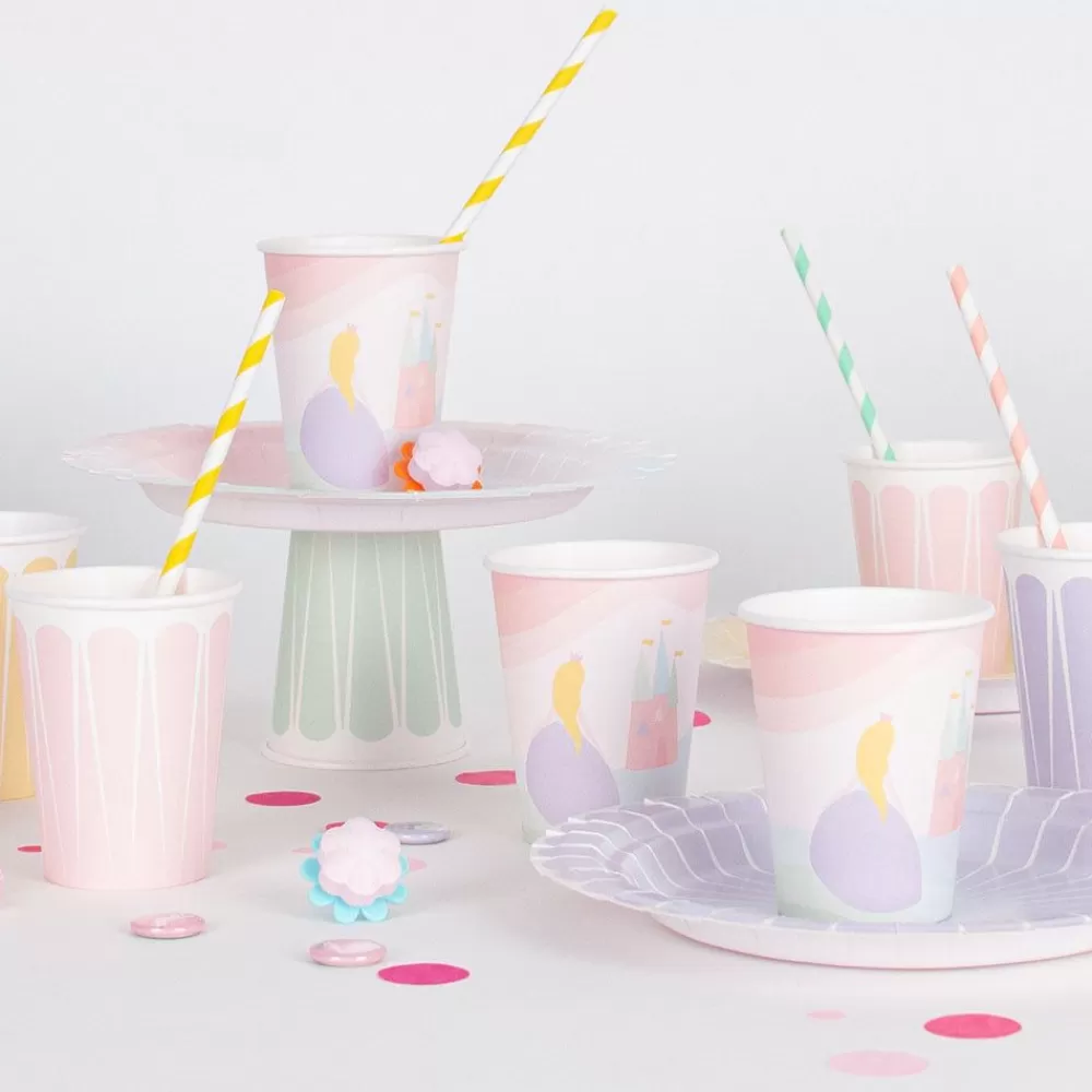 Clearance Cardboard Cup: 8 Pastel Princess Cups Cups