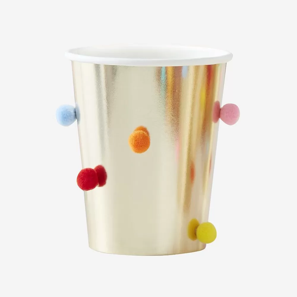 Flash Sale Cardboard Cup: 8 Pompom Cups Cups