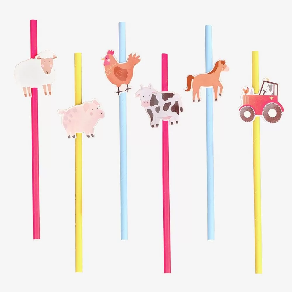 New Cardboard Straw: 16 Farm Animal Straws Straws