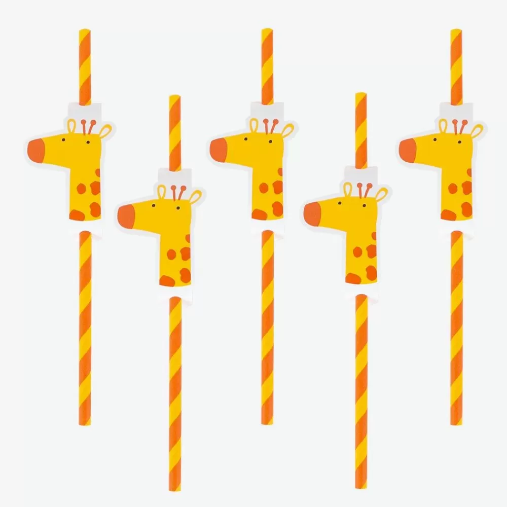 Clearance Cardboard Straw: 8 Giraffe Straws Straws