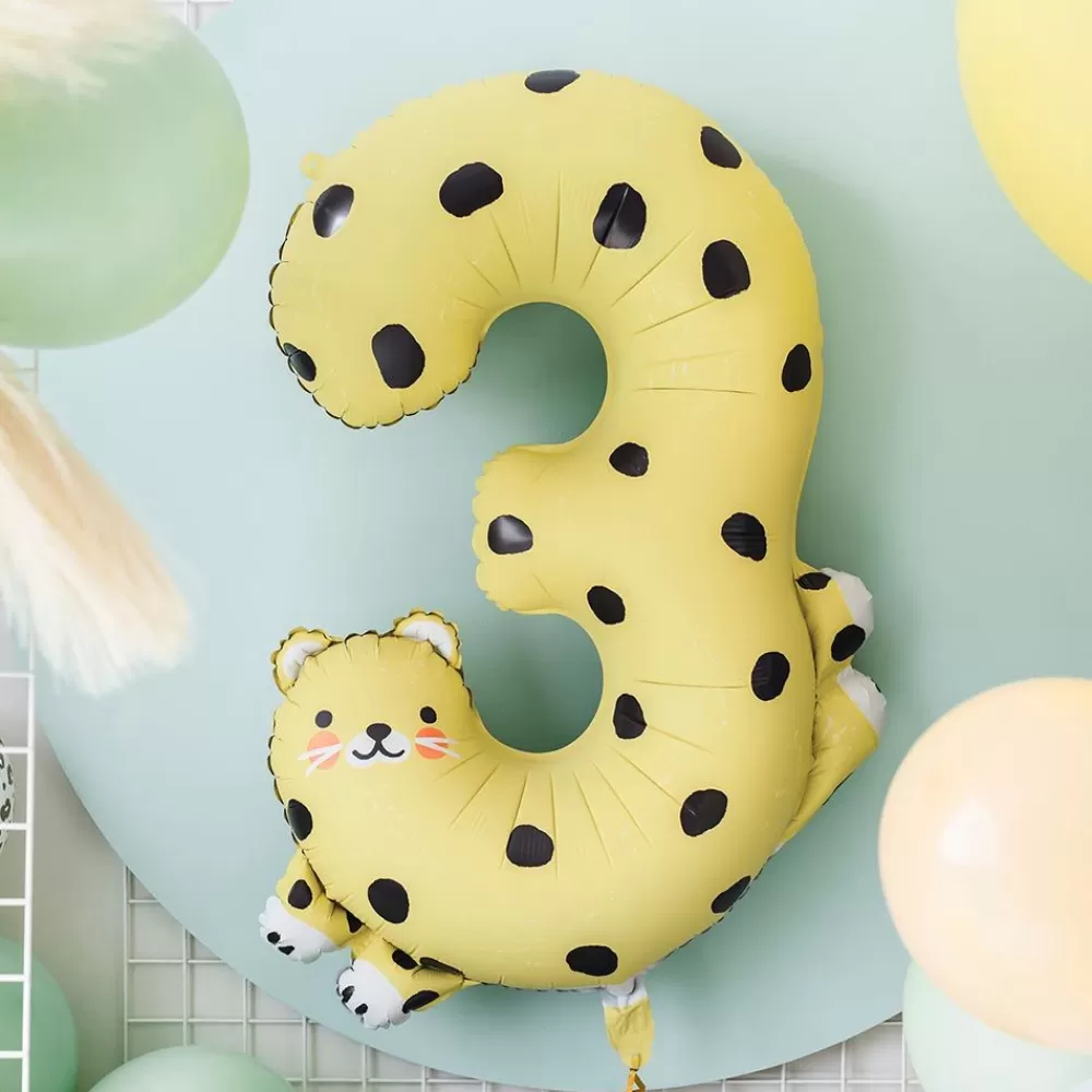 Fashion Cheetah Number 3 Balloon Number Balloons