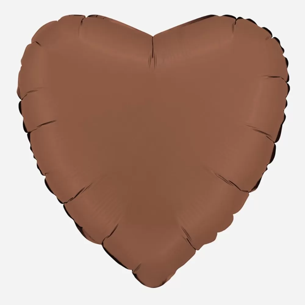 Shop Chocolate Satin Heart Balloon Shaped Helium Balloons