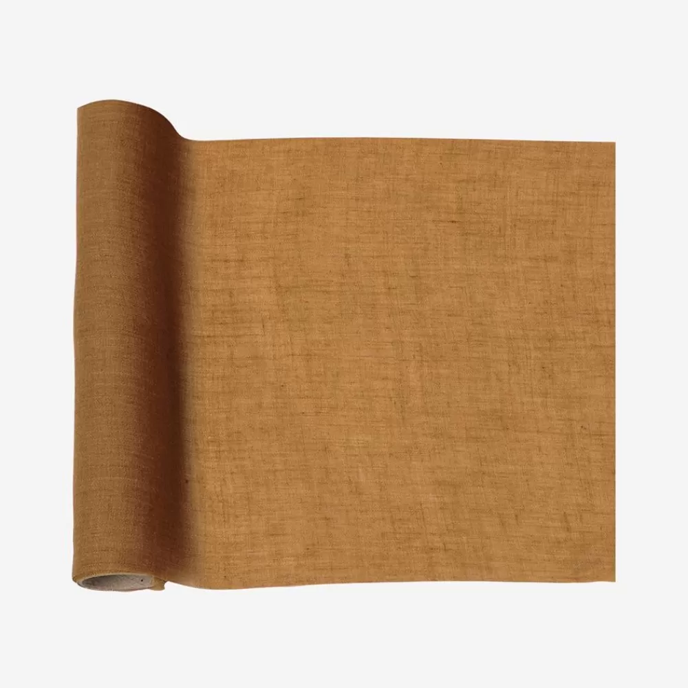 Cheap Cognac Muslin Table Runner Tablecloths & Table Runners