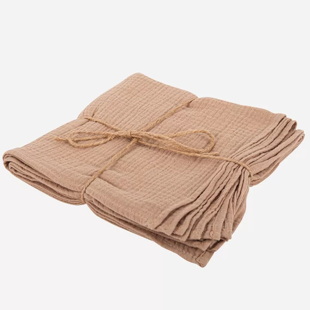 Clearance Cotton Gauze Napkins: 4 Taupe Napkins Napkins