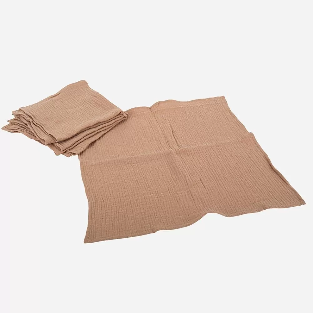 Clearance Cotton Gauze Napkins: 4 Taupe Napkins Napkins